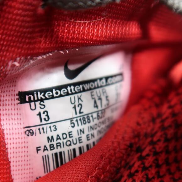 Nike Shoes Mens 13 Roshe One Casual Sneakers Athletic Trainer Red Black Running - Picture 13 of 13